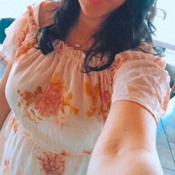 As U Wish Cold Shoulder Floral High Low Midi Dress - Picture 3 of 4